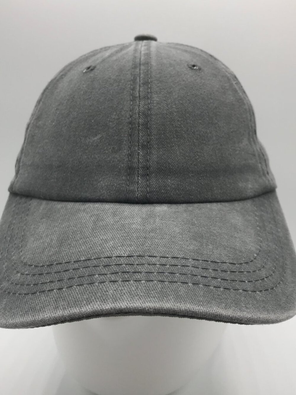 Women's Gray Ponytail Keyhole Metal Buckle Dad Cap Hat